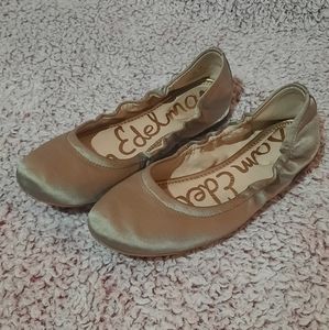 Sam Edelman satin ballet flats 6.5 taupe